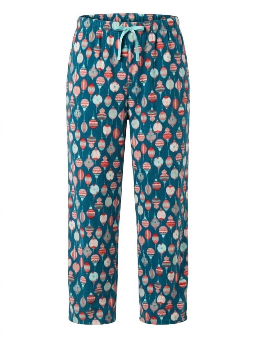 NWT Cuddl Duds Drawstring Fleece Pajama Bottoms Sz XL Blue Ornament Print